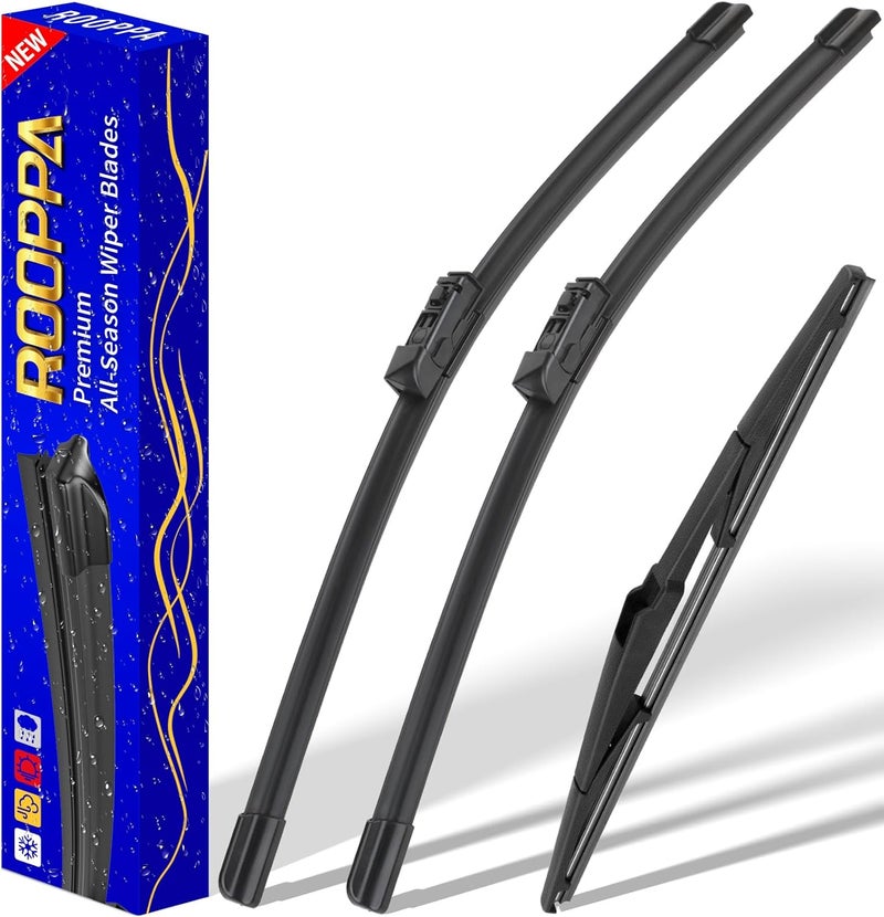 Rooppa 3 wipers Replacement for 2017-2022 2023 Mazda CX-5 2017-2022 2023 Mazda CX-9, Windshield Wiper Blades Original Equipment Replacement - 24"/18"/14" (Set of 3) - Image 1